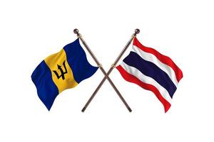 Barbados versus Thailand Two Country Flags photo