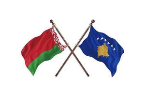 Belarus versus Kosovo Two Country Flags photo