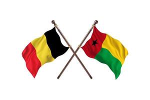 Belgium versus Guinea-Bissau Two Country Flags photo