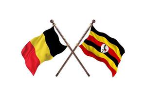 Belgium versus Uganda Two Country Flags photo