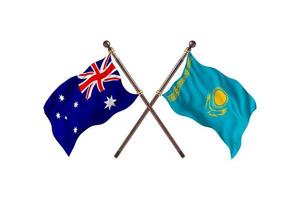 Australia versus Kazakhstan Two Country Flags photo