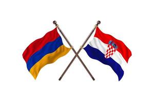 Armenia versus Croatia Two Country Flags photo