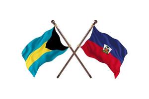 Bahamas versus Haiti Two Country Flags photo