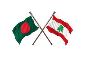 Bangladesh versus Lebanon Two Country Flags photo
