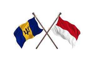 Barbados versus Monaco Two Country Flags photo