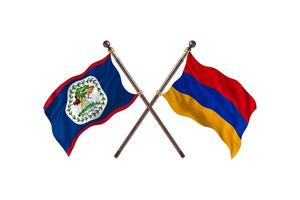 Belize versus Armenia Two Country Flags photo