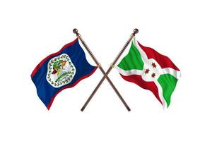 Belize versus Burundi Two Country Flags photo