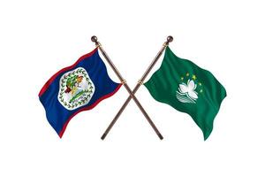 Belize versus Macau Two Country Flags photo