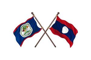 Belize versus Laos Two Country Flags photo