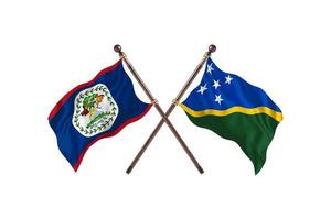 Belize versus Solomon Islands Two Country Flags photo