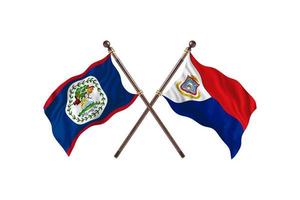 Belize versus Sint Maarten Two Country Flags photo