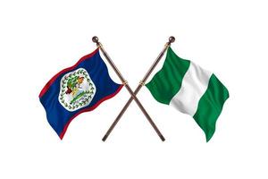 Belize versus Nigeria Two Country Flags photo