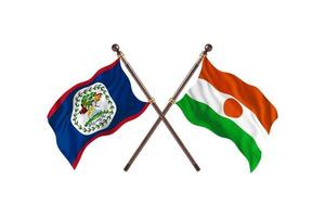 Belize versus Niger Two Country Flags photo