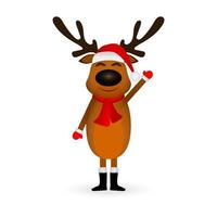 Funny reindeer in a scarf for christmas smiling vector