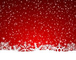 Christmas red background with snowflakes and light vector