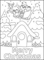 dibujos de navidad para colorear para niños vector