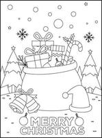 Christmas coloring pages for kids vector