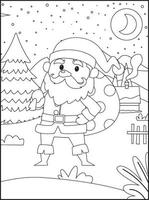 dibujos de navidad para colorear para niños vector