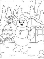 Christmas coloring pages for kids vector