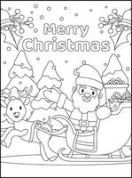 Christmas coloring pages for kids vector