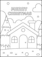 Christmas coloring pages for kids vector