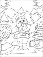 dibujos de navidad para colorear para niños vector