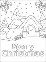 Christmas coloring pages for kids vector