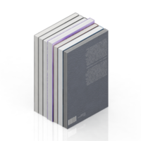 render 3d de libros isométricos png