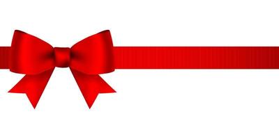 Red bow for gift and greeting card isolated vector