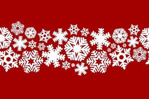 copos de nieve transparentes sobre un fondo rojo. decoración para el diseño de navidad vector