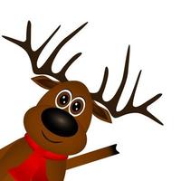 Funny reindeer in a scarf for christmas smiling vector