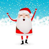 Cartoon funny santa claus dancing vector