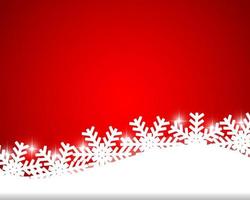 Christmas red shiny background with snowflakes and stars vector