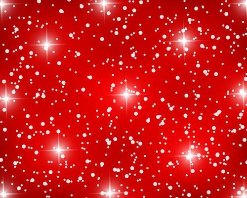 Christmas red shiny background with snowflakes and stars