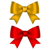 Golden and red shiny bow for design isolated on white vector