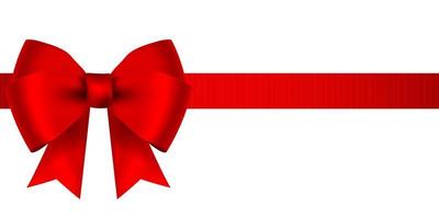 lazo rojo para regalo y tarjeta de felicitación aislado vector