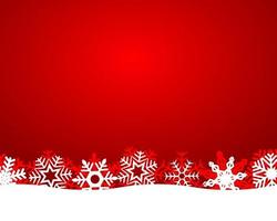 Christmas red background with snowflakes and light vector