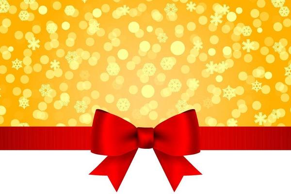 Christmas card invitation with snowflakes blue background with bow