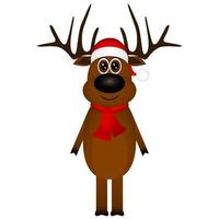 Funny reindeer in a scarf for christmas smiling vector