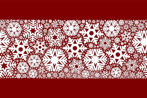 Christmas red background with snowflakes and light