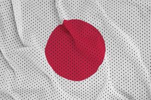 Japan flag printed on a polyester nylon sportswear mesh fabric w photo