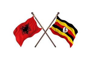 Albania versus Uganda Two Country Flags photo