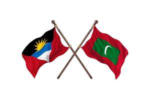 Antigua and Barbuda versus Maldives Two Country Flags photo