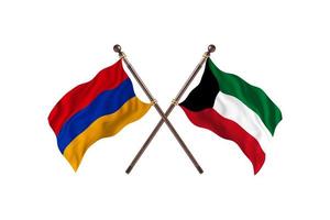 Armenia versus Kuwait Two Country Flags photo