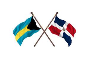 Bahamas versus Dominican Republic Two Country Flags photo