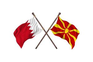 Bahrain versus Macedonia Two Country Flags photo