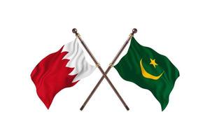 Bahrain versus Mauritania Two Country Flags photo