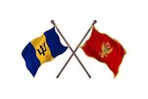 Barbados versus Montenegro Two Country Flags photo