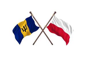 Barbados versus Poland Two Country Flags photo