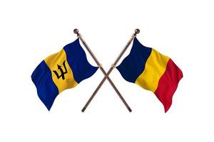 Barbados versus Chad Two Country Flags photo